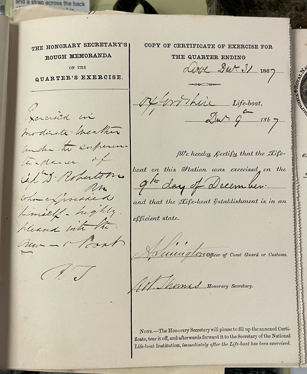 Return for Q4 1867