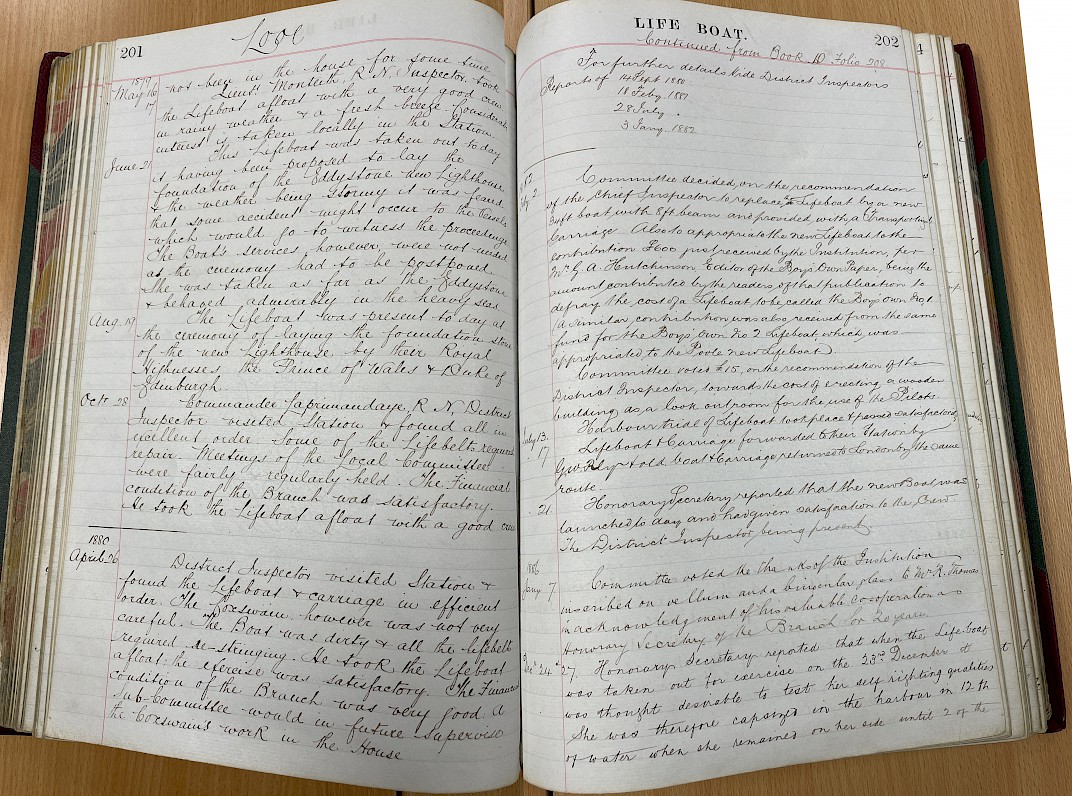 Page from the inspectors' log