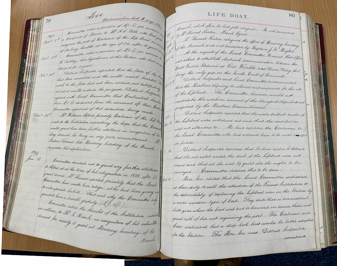 Page from the inspectors' log