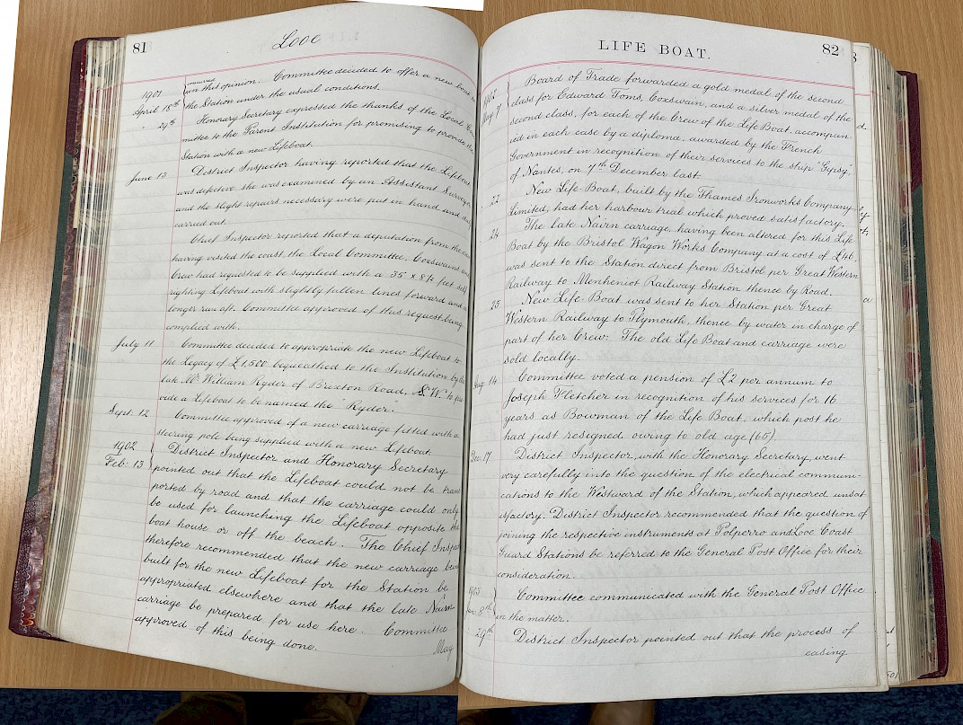 Page from the inspectors' log