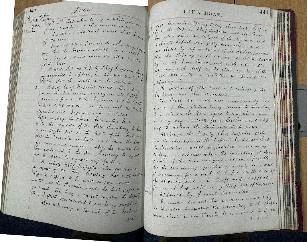 Page from the inspectors' log