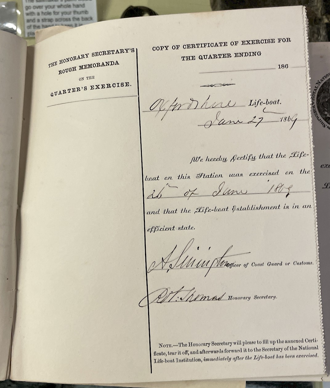 Return for Q2 1869