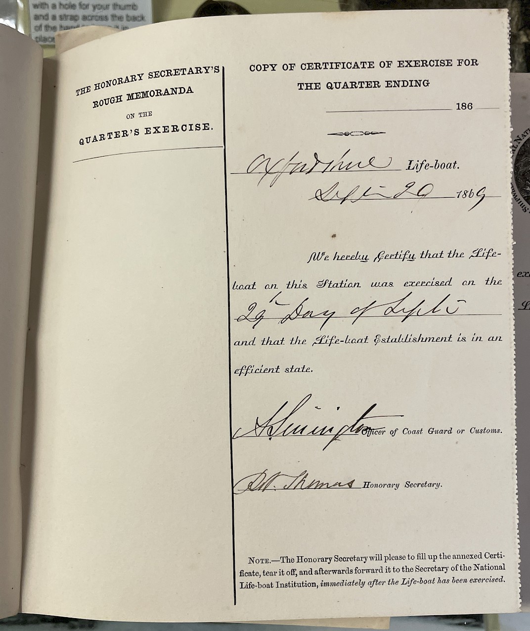 Return for Q3 1869