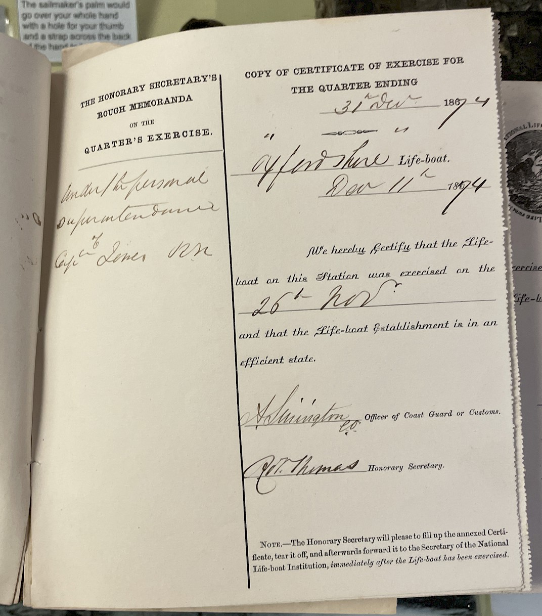 Return for Q4 1874