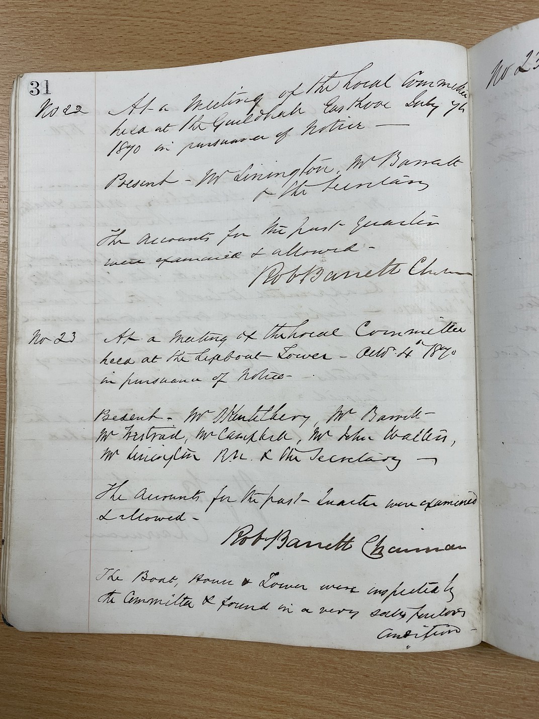 Minutes of the meeting