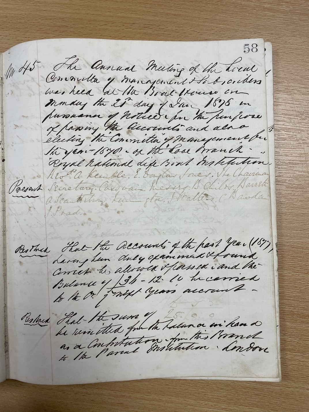 Minutes of the meeting