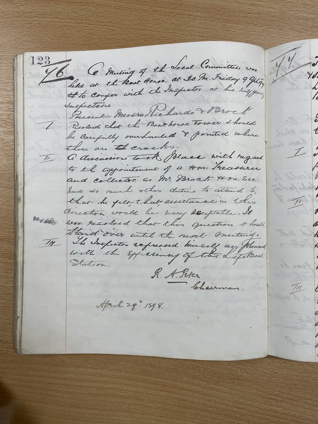Minutes of the meeting