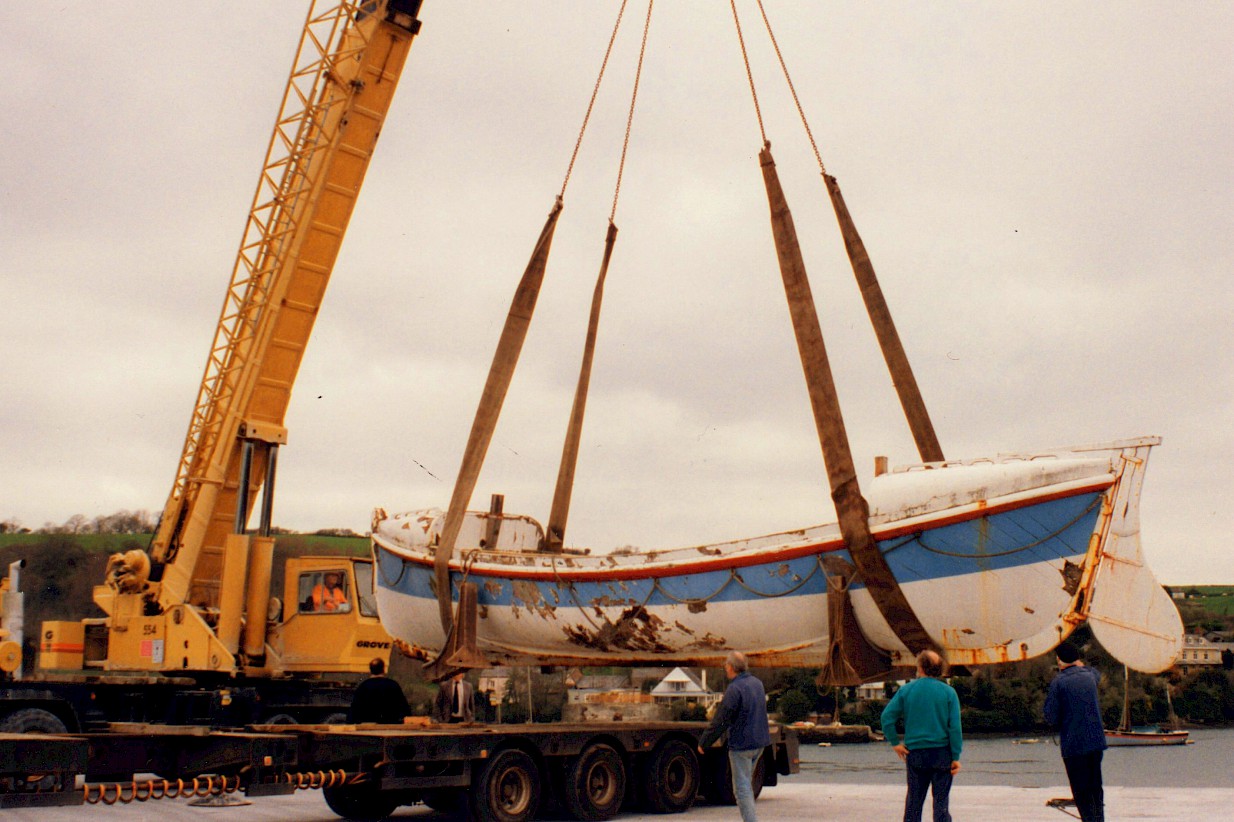 Colour shot of Ryder being lifted prior to her restoration